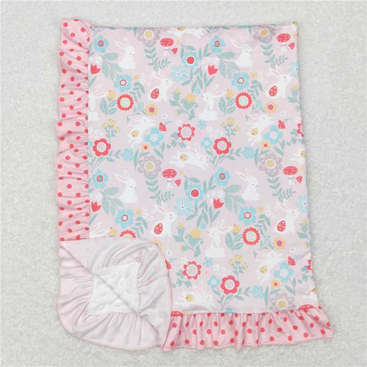 RTS NO MOQ Baby Kids Carpet BL0082 Easter Floral Rabbit Blankets