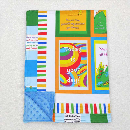 RTS NO MOQ Baby Kids Carpet BL0083 Dr Reading Blue Patchwork Blankets