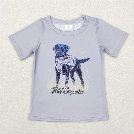 7.17 RTS NO MOQ Summer Baby Boys Shirt BT0463 Dog Camo Hunting Summer Short Sleeve Tee Shirts Tops