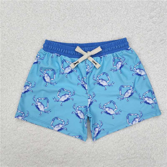 5.16 RTS NO MOQ Baby Boys Summer Pants S0169 Blue Crab Trunks Swimsuits Swimwear