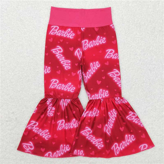 5.23 RTS NO MOQ Baby Girls Long Pants P0275 Doll Pink Highwaist Bottom Bell Pants