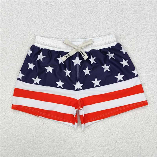 RTS NO MOQ Baby Boys Summer Pants S0188 4th Of July Stars Trunks Swimsuits