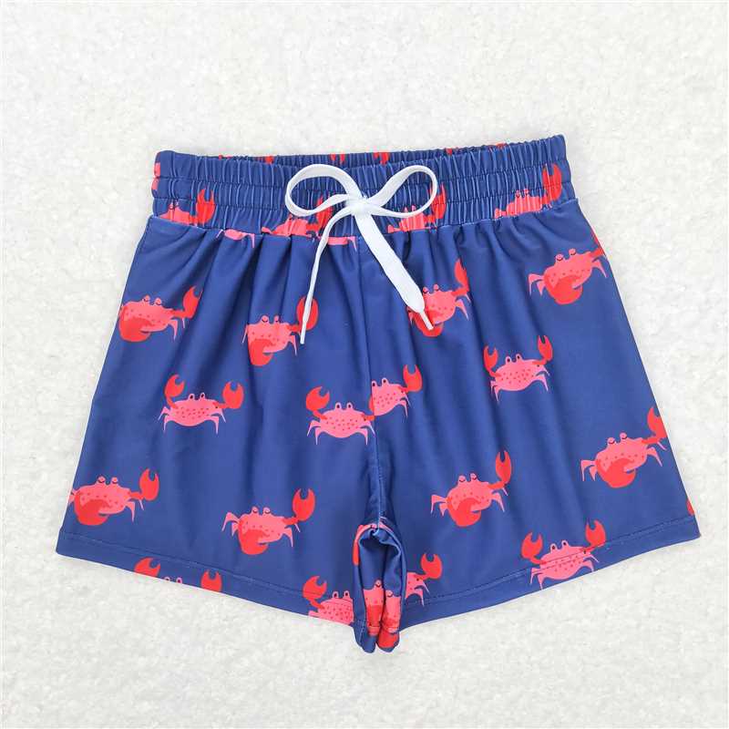 RTS NO MOQ Baby Boys Summer Pants S0170 Red Crab Trunks Swimsuits
