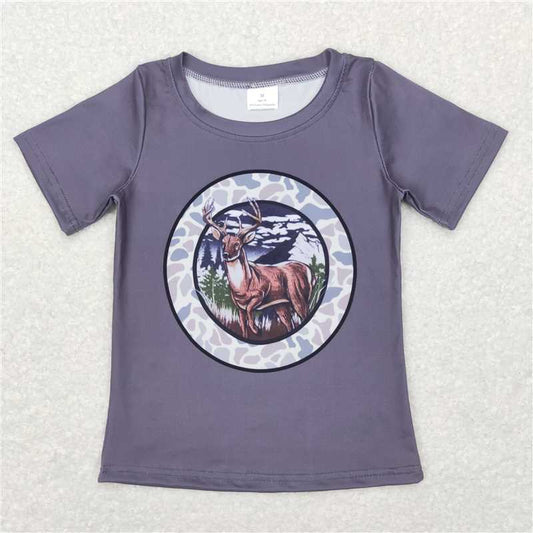 7.17 RTS NO MOQ Summer Baby Boys Shirt BT0464 Deer Camo Hunting Summer Short Sleeve Tee Shirts Tops