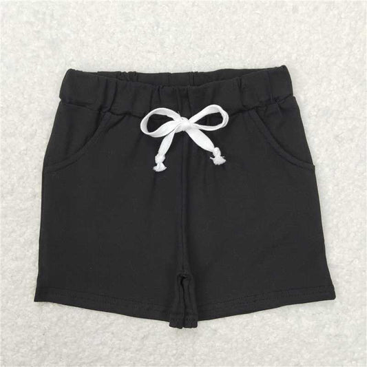 RTS NO MOQ Baby Boys Summer pants SS0137 Black Pockets Cotton Bottoms Shorts