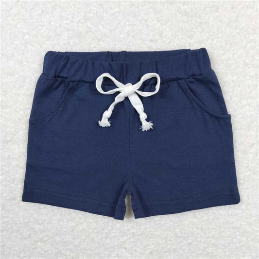 RTS NO MOQ Baby Boys Summer pants SS0136 Navy Pockets Cotton Bottoms Shorts