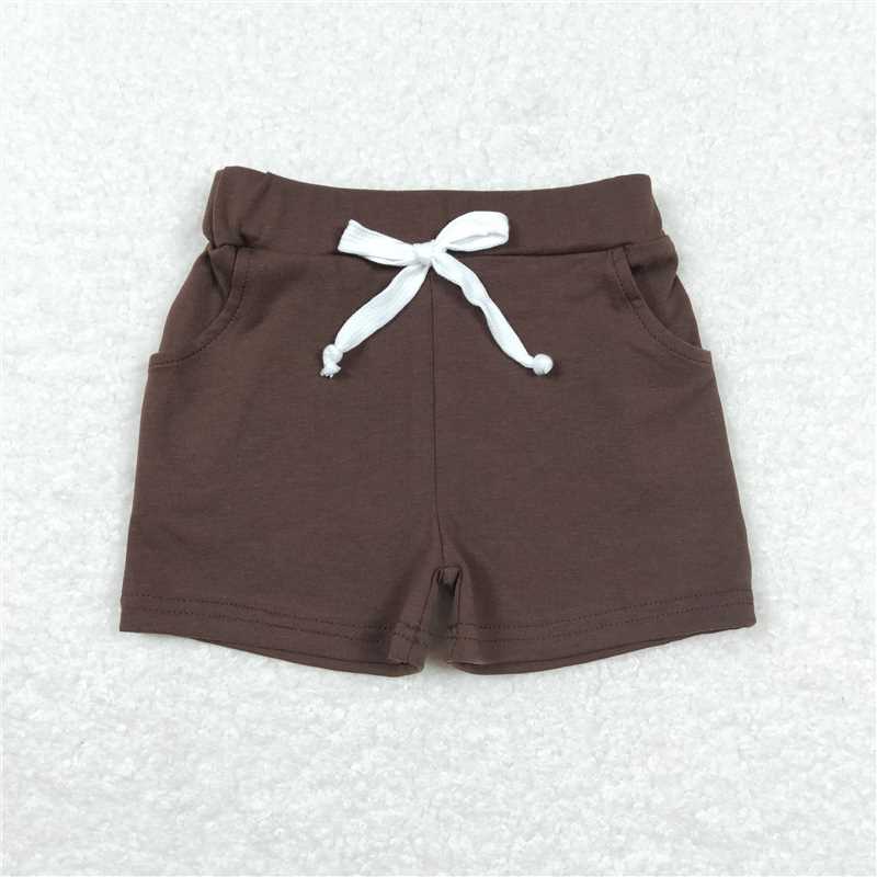 RTS NO MOQ Baby Boys Summer pants SS0134 Brown Pockets Cotton Bottoms Shorts