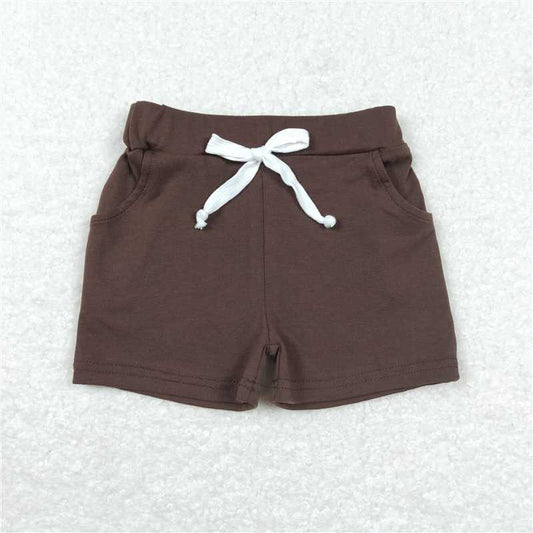 RTS NO MOQ Baby Boys Summer pants SS0134 Brown Pockets Cotton Bottoms Shorts