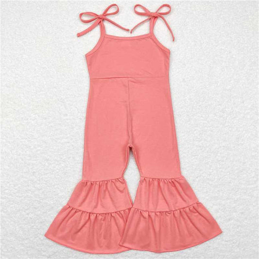 RTS NO MOQ Summer Baby Girls Bodysuit SR0715 Watermelon Straps Cotton Bell Pants Jumpsuits
