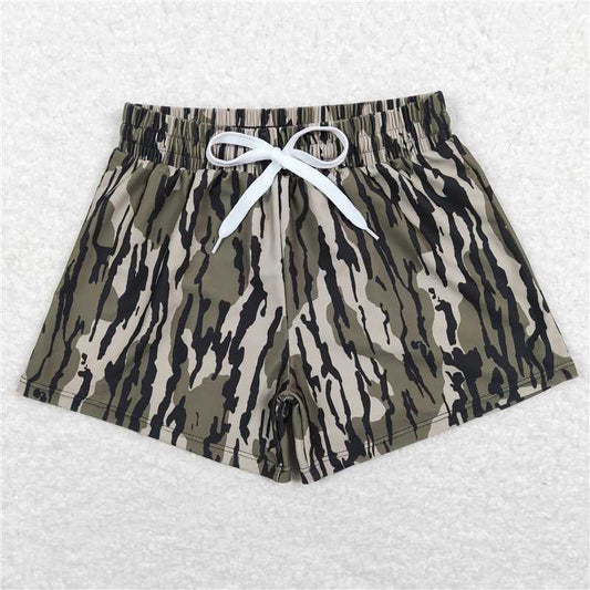 RTS NO MOQ Baby Boys Summer Pants S0194 Olive Camo Print Trunks Swimsuits