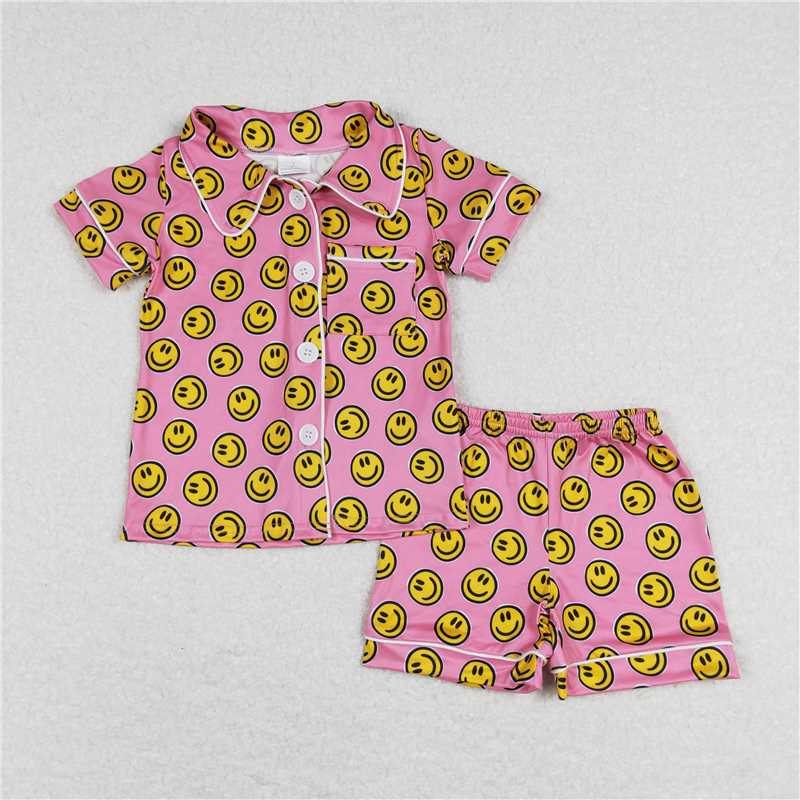 GSSO0380 Happy Face Short Sleeve Pajama Set