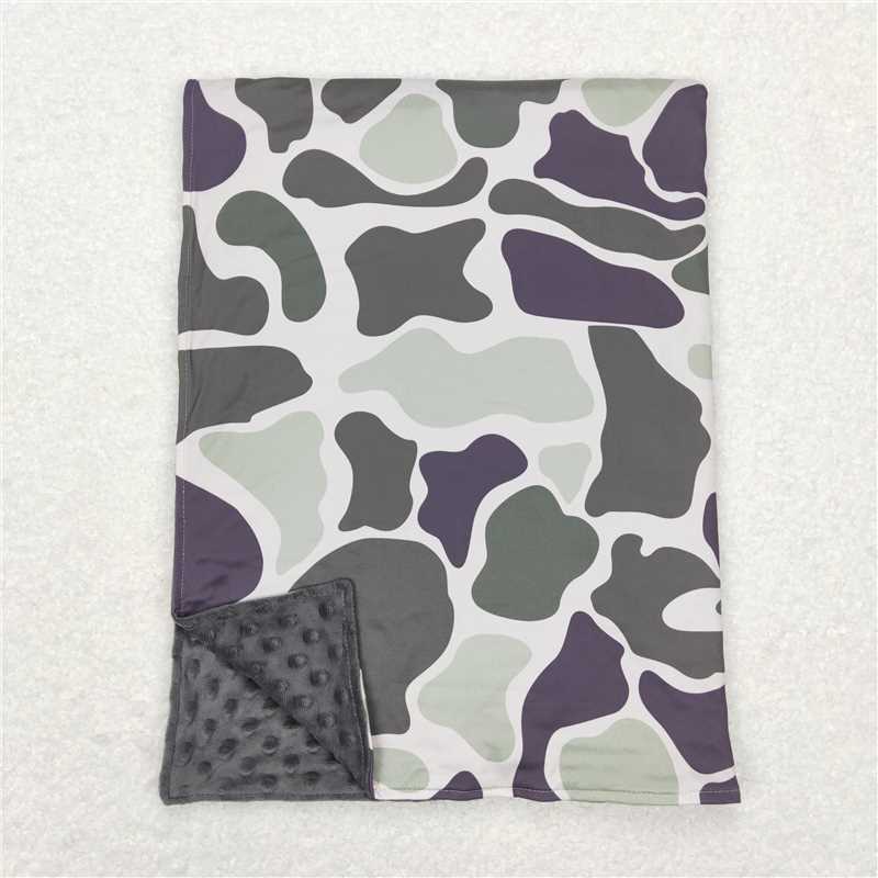 BL0108 Baby Kids Green Camo Minky Blankets