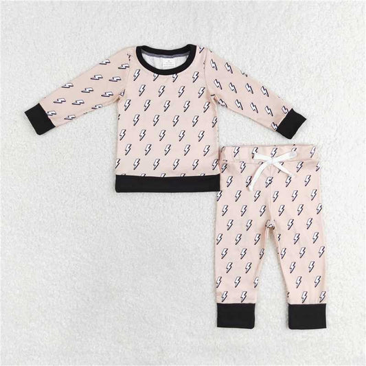 6.26 RTS NO MOQ Baby Boys Sets BLP0568 Western Khaki Lights Top Pants Pajamas Clothes Sets