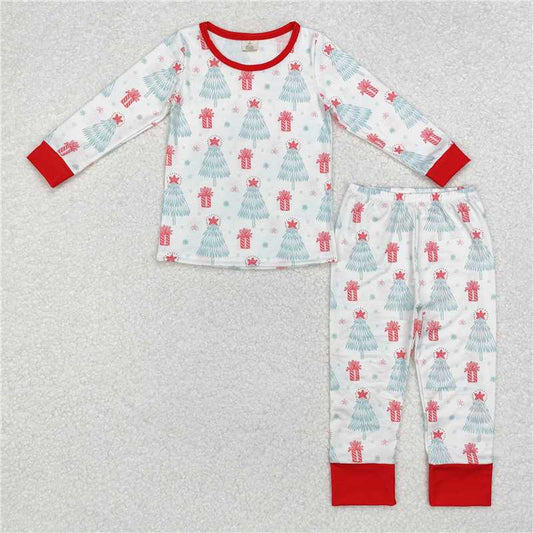 RTS NO MOQ Baby Boys Sets BLP0818 Christmas Tree Stars Bamboo Pajamas Clothes Sets