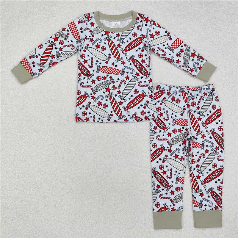 BLP0675 Baby Girls Christmas Scoot Top Pants Pajamas Clothes Sets