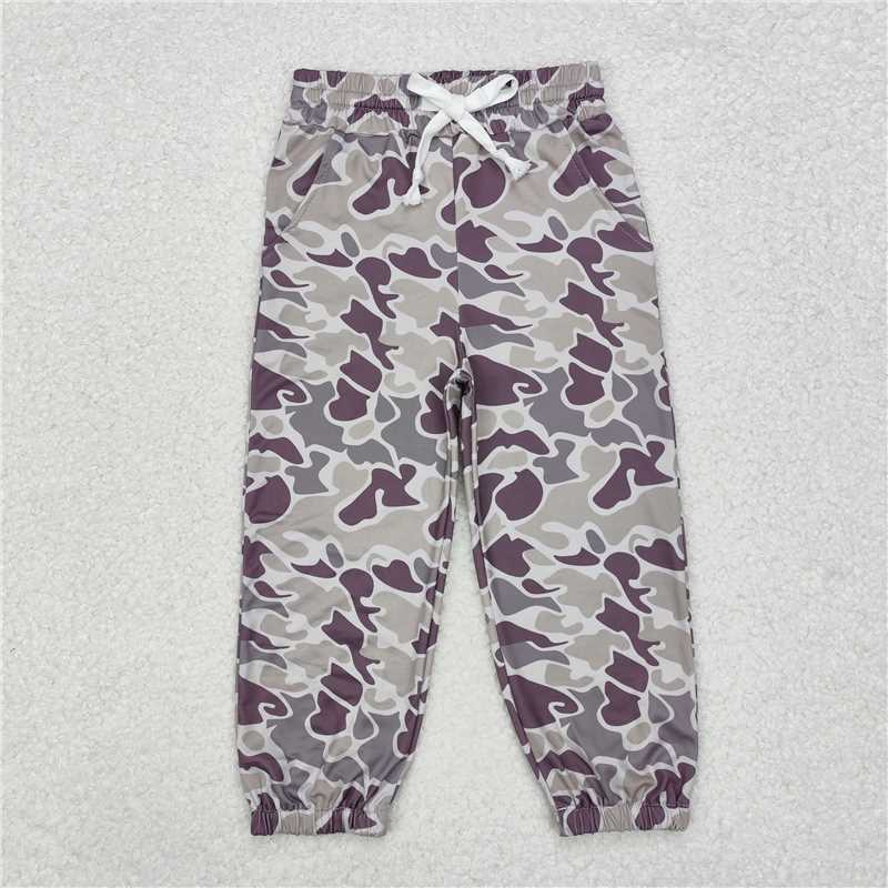 RTS NO MOQ Baby Girls Long Pants P0652 Grey Camouflage Pockets  Bottoms Pants
