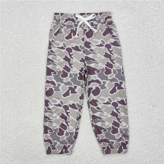 RTS NO MOQ Baby Girls Long Pants P0652 Grey Camouflage Pockets  Bottoms Pants