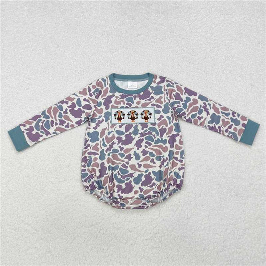 5.13 RTS NO MOQ Baby Boys Bodysuit LR1847 Thanksgiving Camo Turkey Long Sleeve Rompers