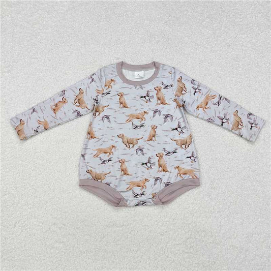 5.13 RTS NO MOQ Baby Boys Bodysuit LR1865 Southern Dog Long Sleeve Hunting Rompers