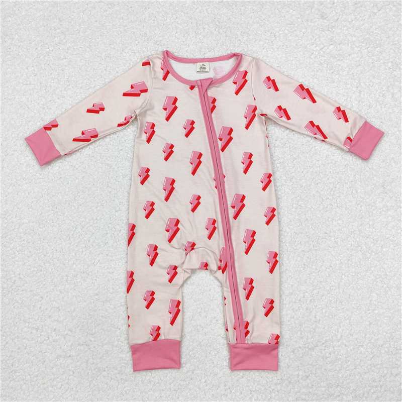 5.19 RTS NO MOQ Baby Girls Bodysuit LR1983 Western Lights Pink Bamboo Zippy Rompers