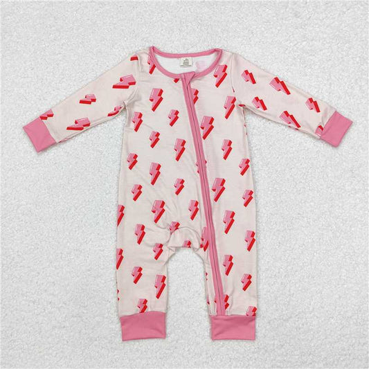 5.19 RTS NO MOQ Baby Girls Bodysuit LR1983 Western Lights Pink Bamboo Zippy Rompers