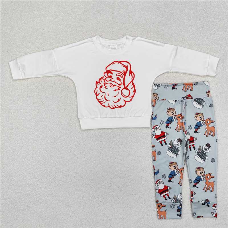 BLP1003 Baby Boys Christmas Santa Shirt Pants Outfits Clothes Sets