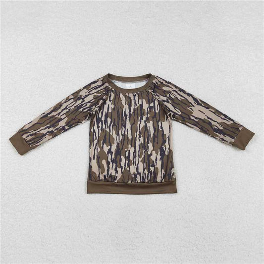 RTS NO MOQ Baby Boys Long Sleeve BT0882 Bottomland Camo Tee Shirts Tops