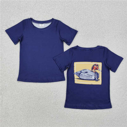 RTS NO MOQ Summer Baby Boys Shirt BT1083 Navy Mallard Duck Hunting Tee Shirts Tops
