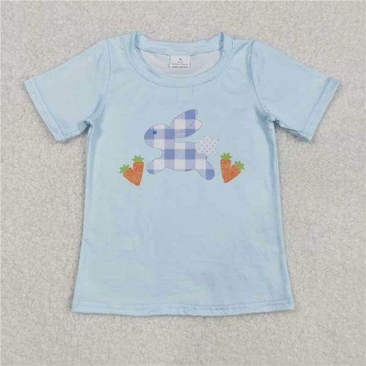 RTS NO MOQ Summer Baby Boys Shirt BT1166 Rabbit Easter Carrots Short Sleeve Shirts Tops