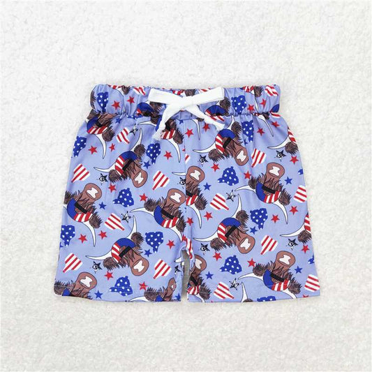 RTS NO MOQ Baby Boys Summer pants SS0204 Western Cow Tags Boys 4th Of July Shorts Bottom Shorts