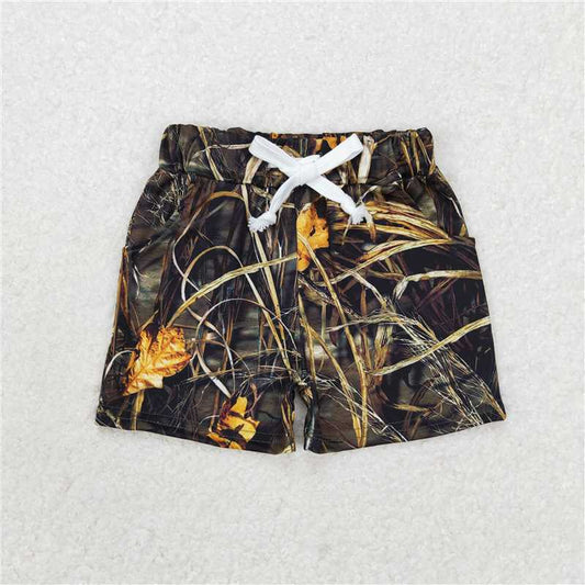RTS NO MOQ Baby Boys Summer pants SS0280 Camo leaves Pockets Bottoms Shorts