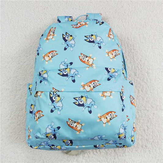 RTS NO MOQ Baby Kids Backpacks BA0195 Dogs Blue Zip Backpack Back Bags