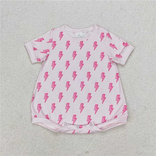 6.27 RTS NO MOQ Baby Boys Summer Bodysuit SR1557 Light Pink Short Sleeve Rompers