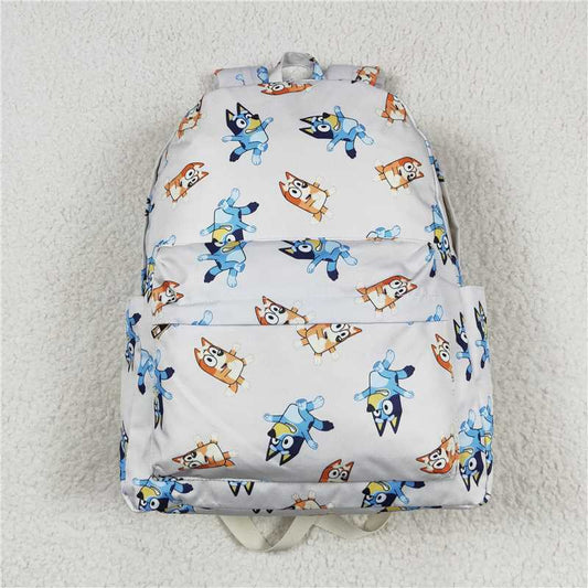 RTS NO MOQ Baby Kids Backpacks BA0194 Dogs Khaki Zip Backpack Back Bags