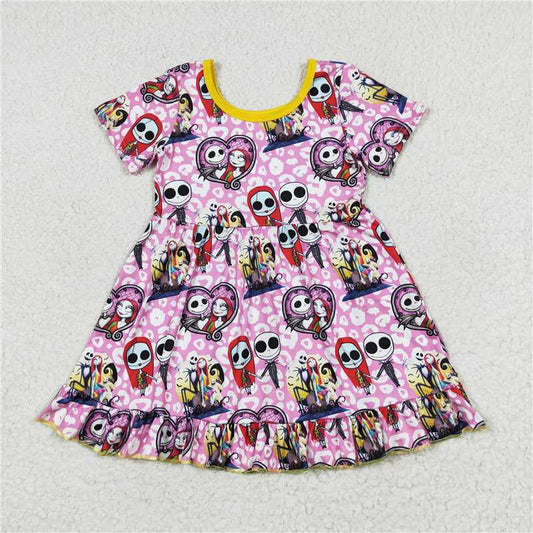 7.22 RTS NO MOQ Summer Baby Girls Dresses GSD1317 Short Sleeve Knee Length Dresses