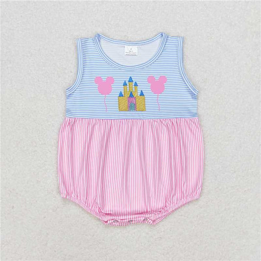 6.27 RTS NO MOQ Baby Boys Summer Bodysuit SR1410 Sleeveless Castle Rompers