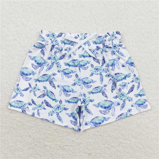 RTS NO MOQ Baby Boys Summer pants S0431 Sea Turtles Trunk Print Bottoms Swimsuits