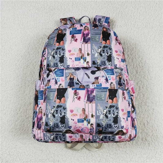 RTS NO MOQ Baby Kids Backpacks BA0215 Pink Guitar Patchwork Singer Purple Backpack Back Bags