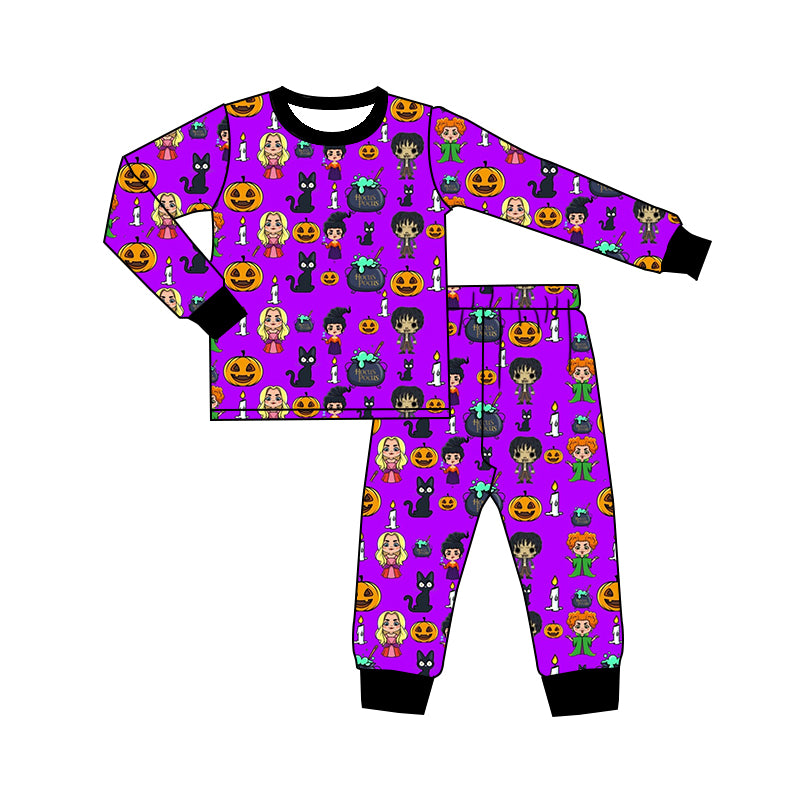 MOQ:5 Purple Kid Long Sleeve Wholesale Boutique Kid Clothing