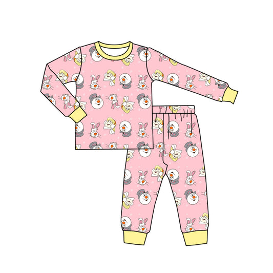 MOQ:5 pink long Sleeve Wholesale Boutique Kid Clothing