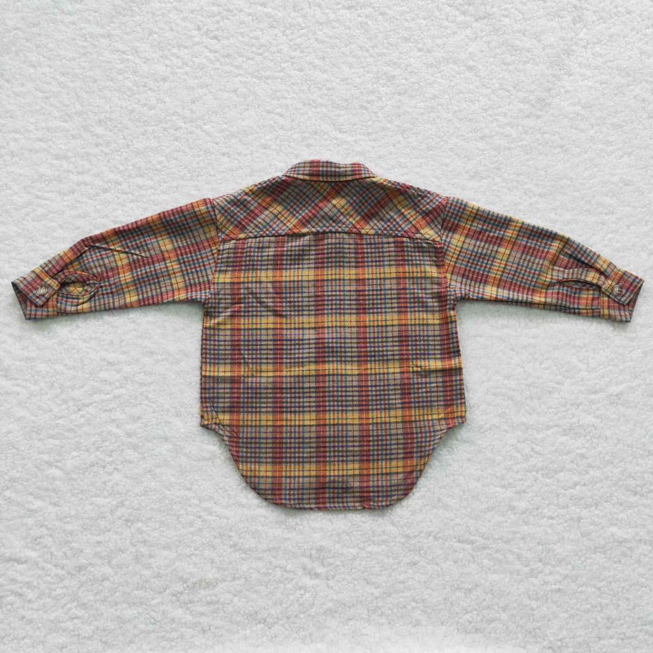 BT0241 Red and yellow plaid long-sleeved shirt