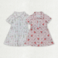 RTS NO MOQ Summer Sibling Baby Girls Short Sleeves Flowers Golf Zipper Knee Length Dresses