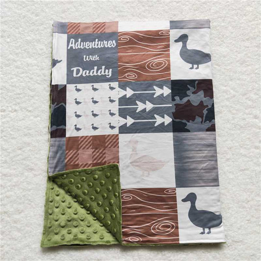 RTS NO MOQ Baby Kids Carpet BL0068 Adventure With Daddy Hunting Duck Blankets