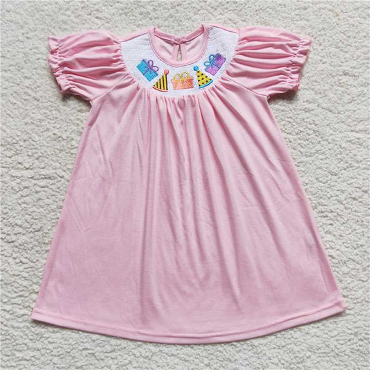 8.2 RTS NO MOQ Summer Baby Girls Dresses GSD0435 Birthday Smocked Pink Dresses
