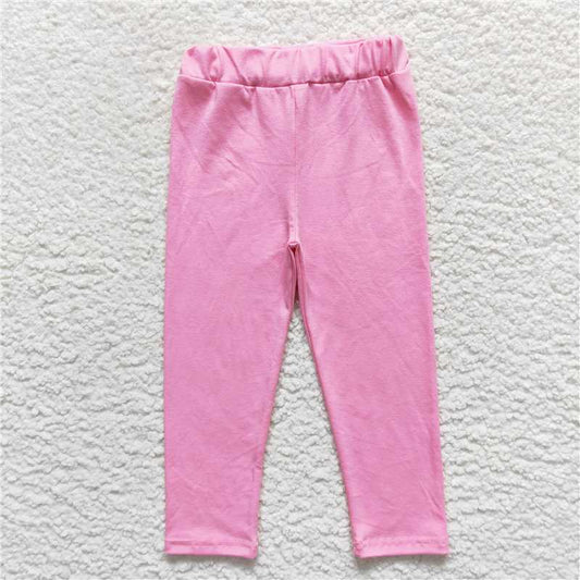 5.23 RTS NO MOQ Baby Girls Long Pants P0212 Pink Cotton Legging Pants