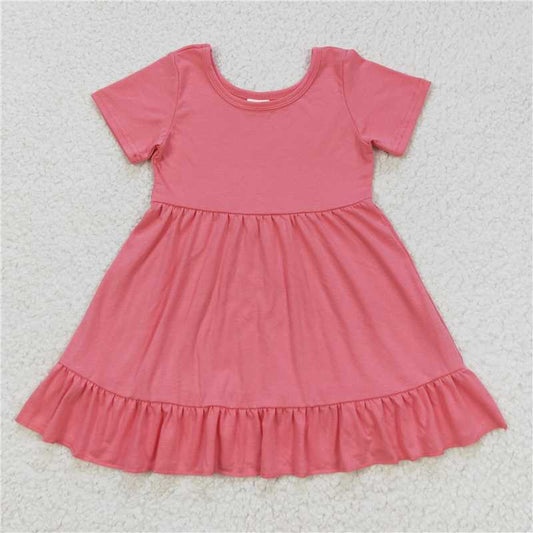 8.2 RTS NO MOQ Summer Baby Girls Dresses GSD0475 Watermelon Short Sleeve Ruffle Knee Length Dresses