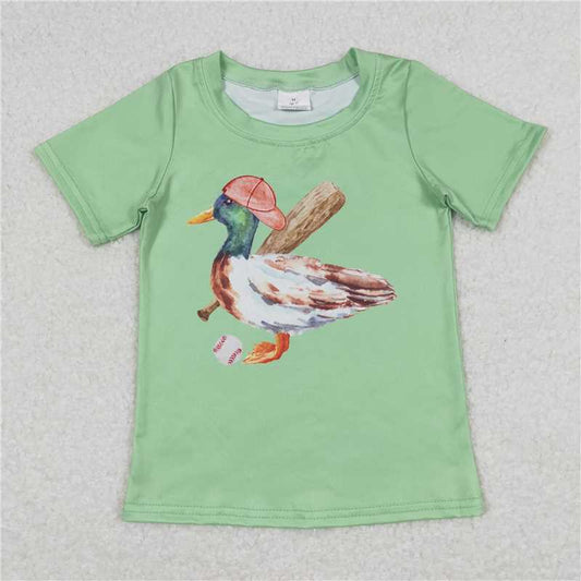 5.21  RTS NO MOQ Summer Baby Boys Shirt BT0611 Duck Baseball Short Sleeve Tee Shirts Tops