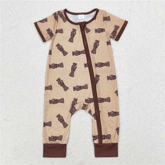 6.6 RTS NO MOQ Baby Boys Summer Bodysuit SR1900 Duck Call Camo Bamboo Zip Rompers
