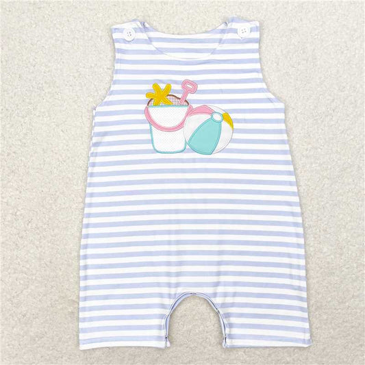 6.27 RTS NO MOQ Baby Boys Summer Bodysuit SR1517 Stripes Beach Wear Sleeveless Summer Rompers
