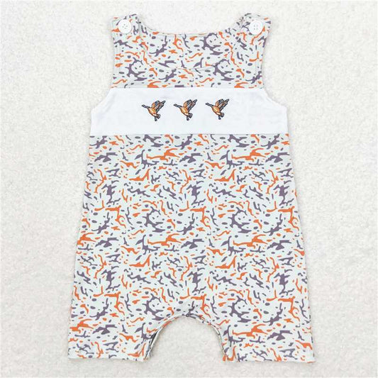 6.27 RTS NO MOQ Baby Boys Summer Bodysuit SR1743 Camo Ducks Sleeveless Rompers